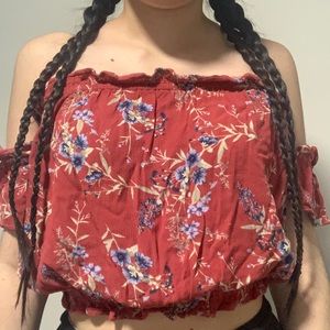 American Eagle cropped off the shoulder top